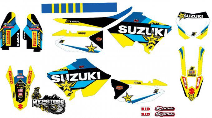Kit Deco rockstar et Housse de selle pour SUZUKI RM 125 / 250 RESTYLED