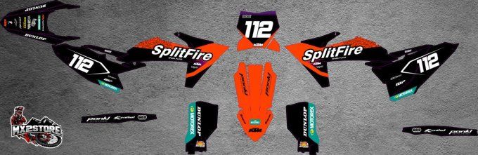 Sx-SxF- 2023-2024 -Exc - 2024-2025 -kit deco - ktm - splitfire - stickers - autocollants -